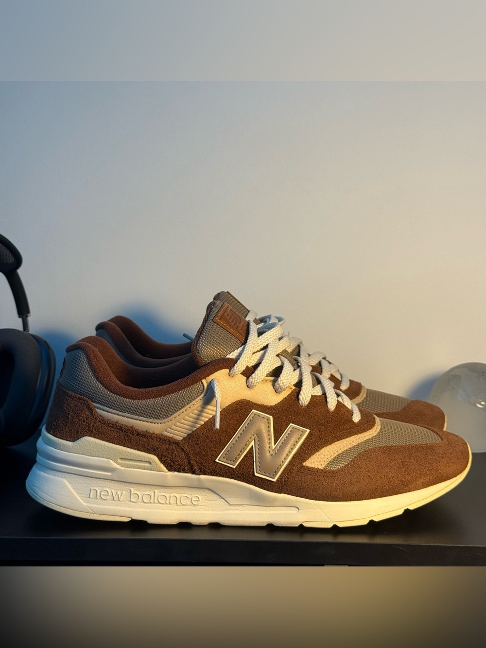 New Balance 997H Men’s Brown and Tan Suede Mesh Sneakers